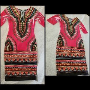 Colorfull dress knee length